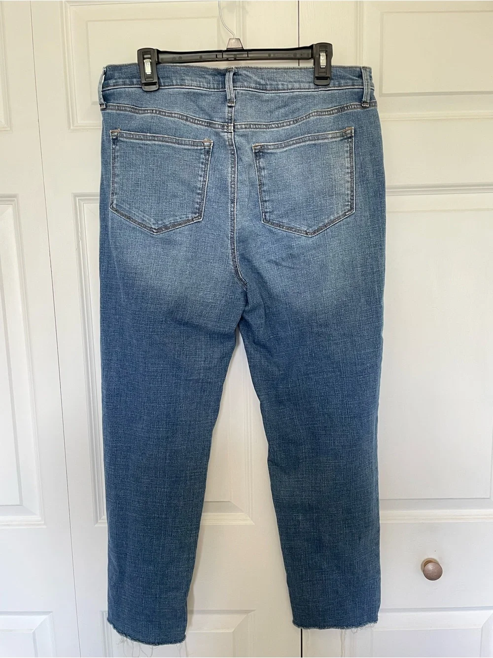 Sonoma Medium Blue Cropped Boyfriend Jeans with Raw Hem - Picture 6 of 10